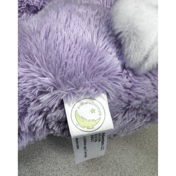 Animal Adventure Purple Bunny Pink Nose & White Ribbon 10" Plush Stuffed Animal - Picture 8 of 8